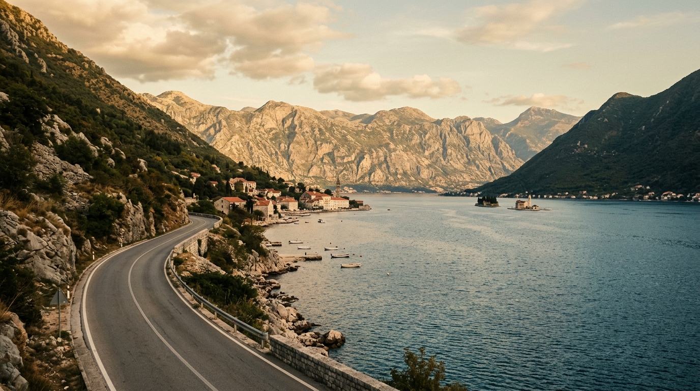 Montenegro coastal road along the Bay of Kotor